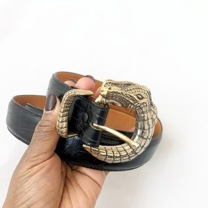Onyx by Brighton crocodile embossed leather belt